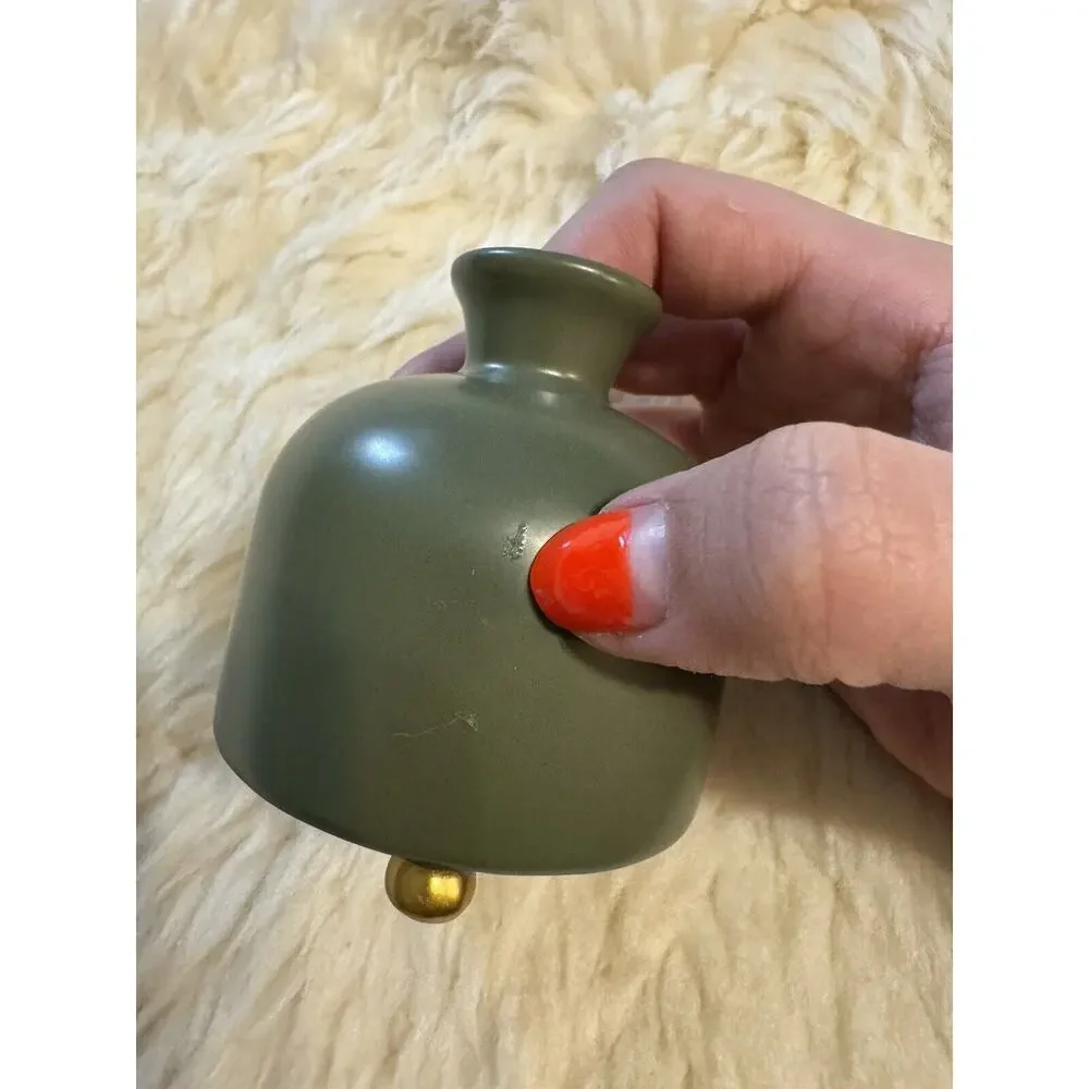 Hunter Green Vase Oil Diffuser Pot Small Gold Feet Home Decor Wicked